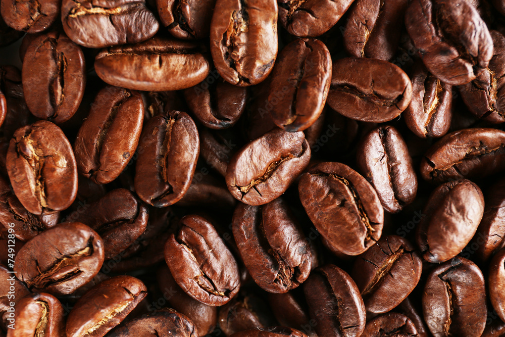 Fototapeta premium Coffee beans, close-up