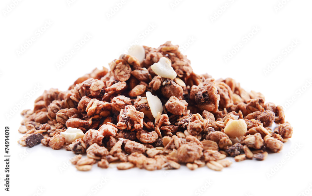 Granola isolated on white Granola isolated on white