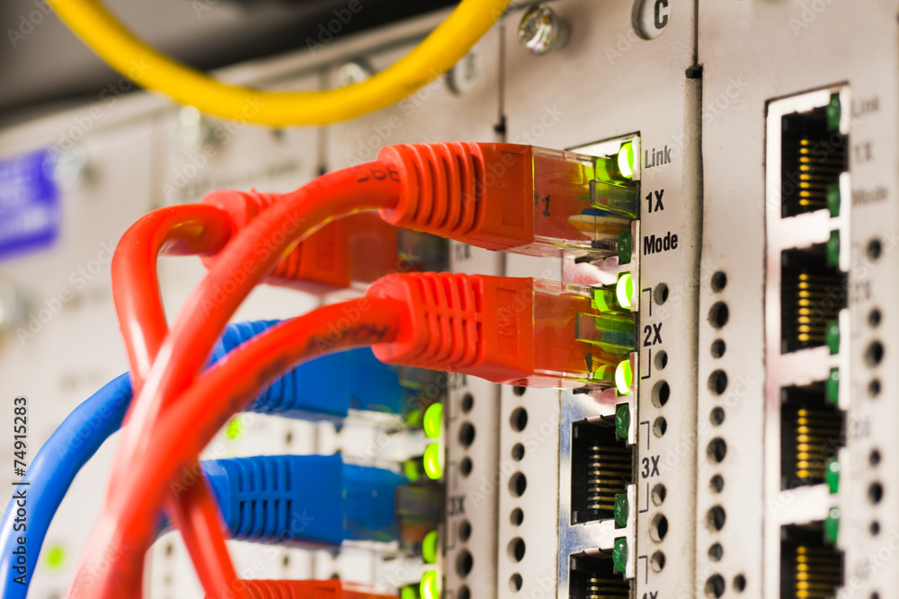 Network cables connected to router Network cables connected to router