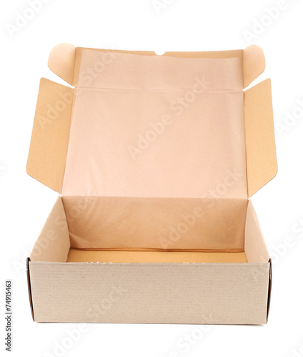Brown cardboard box isolated on white © Africa Studio