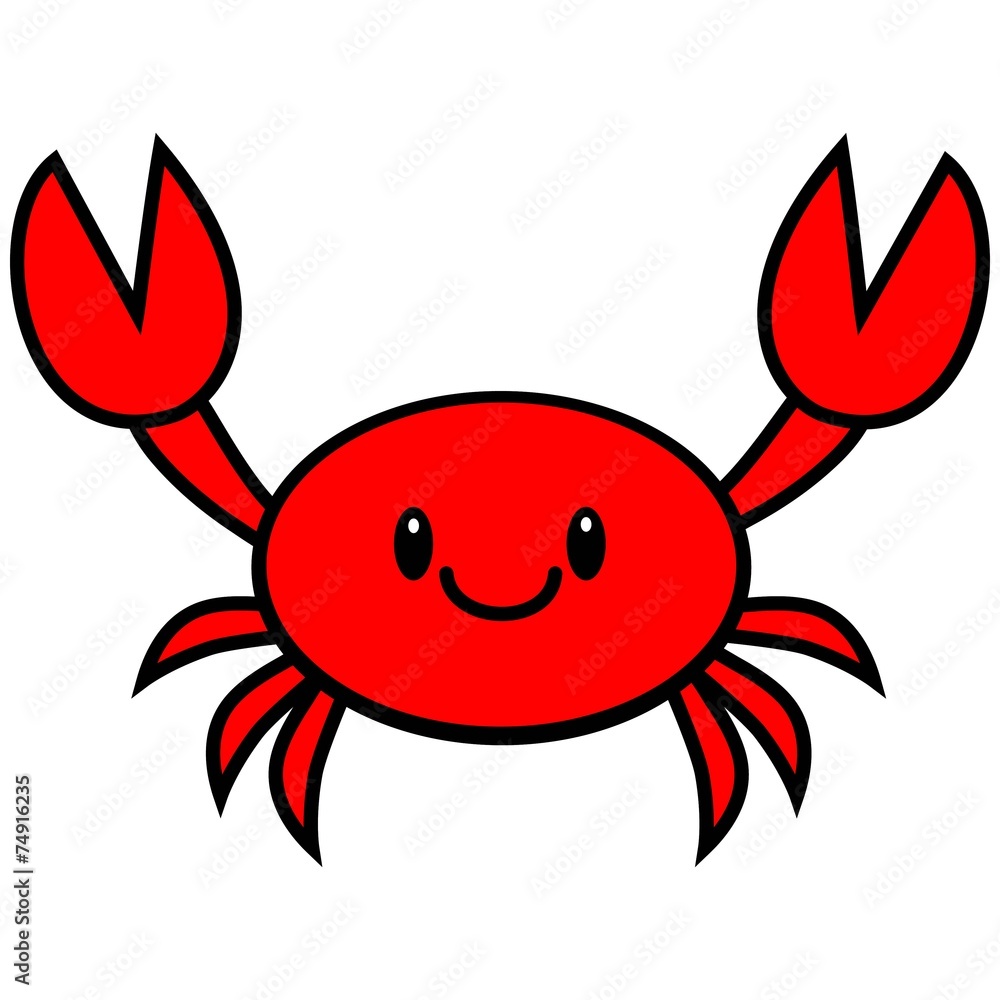 Kawaii Crab vector Stock | Adobe Stock