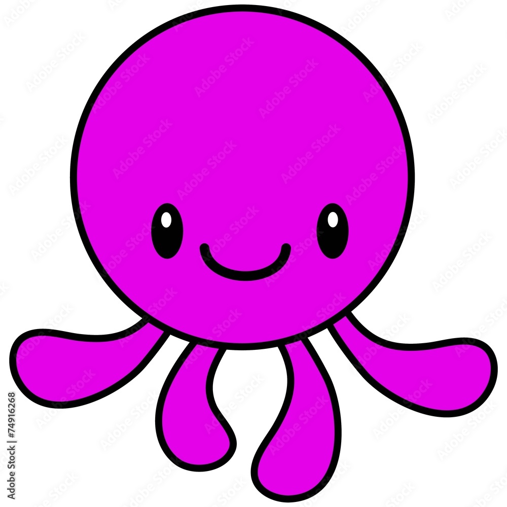 Kawaii Octopus vector de Stock | Adobe Stock