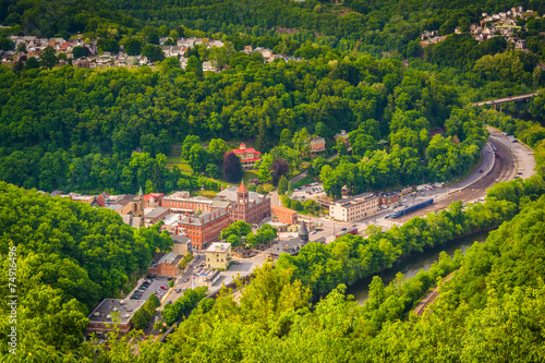 View of Jim Thorpe and the Lehigh River from Flagstaff Mountain, photo
