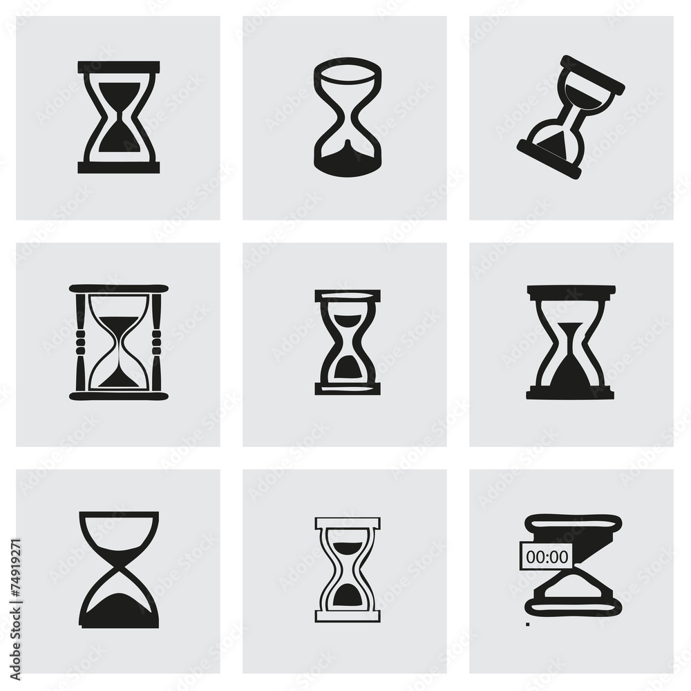 Vector hourglass icons set Vector hourglass icons set