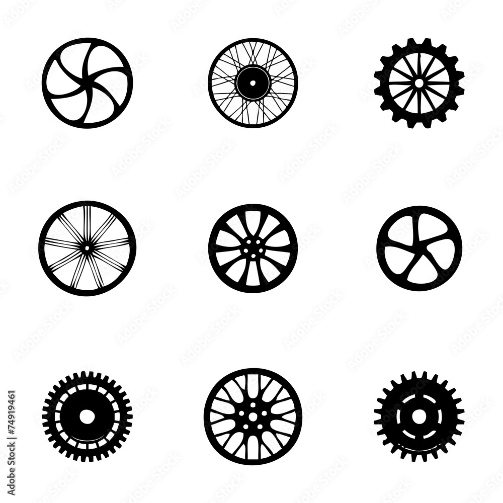 Vector wheel icon set