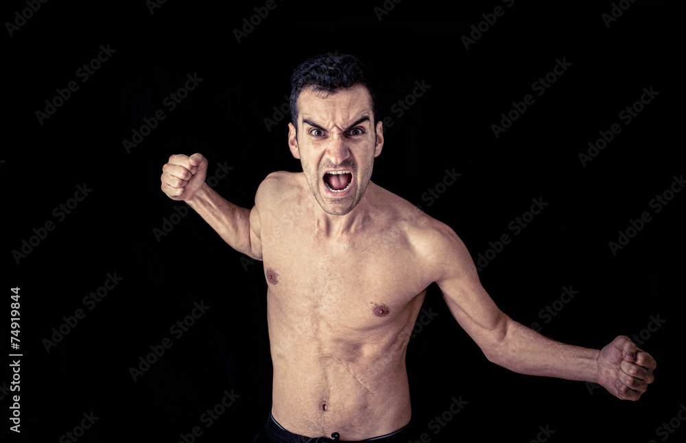 aggressive man portrait