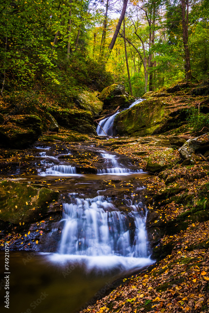 Waterfall on Oakland Run, in York County, Pennsylvania. Waterfall on Oakland Run, in York County, Pennsylvania.