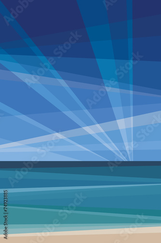 Daylight under beach. Geometric abstract