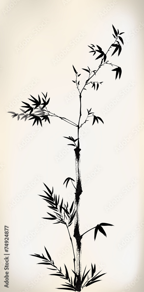 Fototapeta premium ink painted bamboo