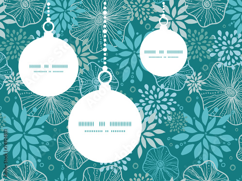 Vector blue and gray plants Christmas ornaments silhouettes