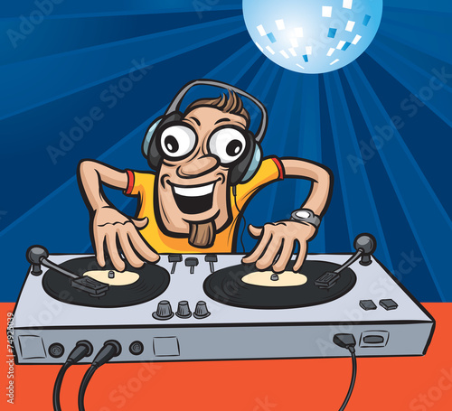 Cartoon party DJ