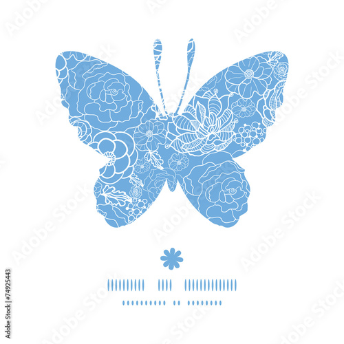 Vector purple lace flowers butterfly silhouette pattern frame