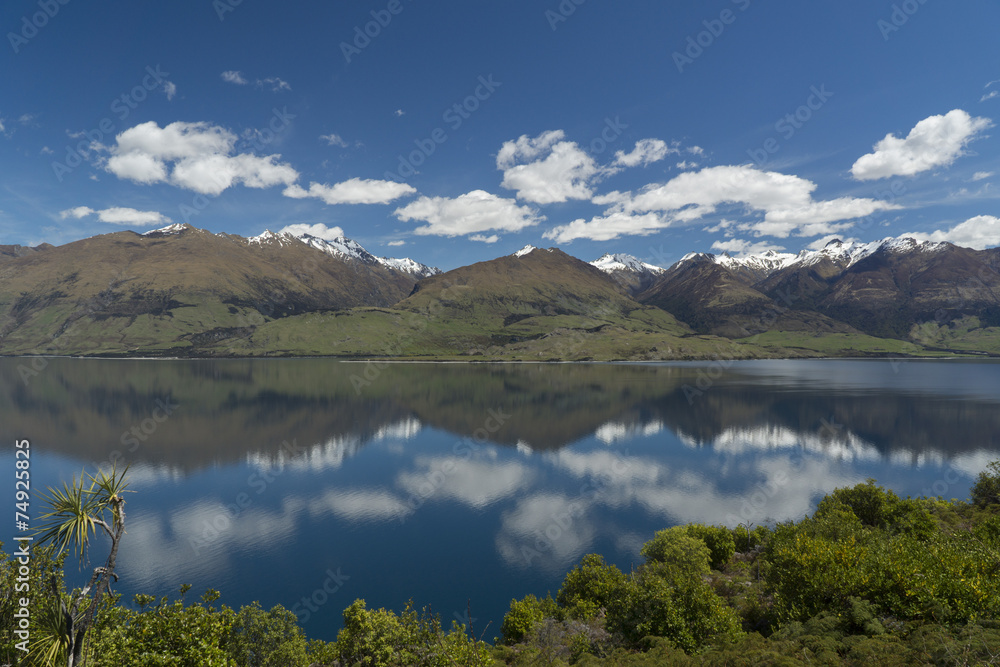 Lake and mountains. New Zealand