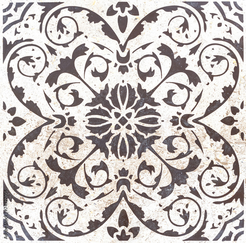 Vintage style floor tile pattern texture and background