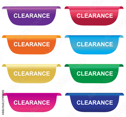 Clearance, sign, tag, label, badge, horizontal