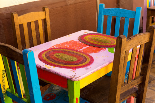 colorful patio diner set photo