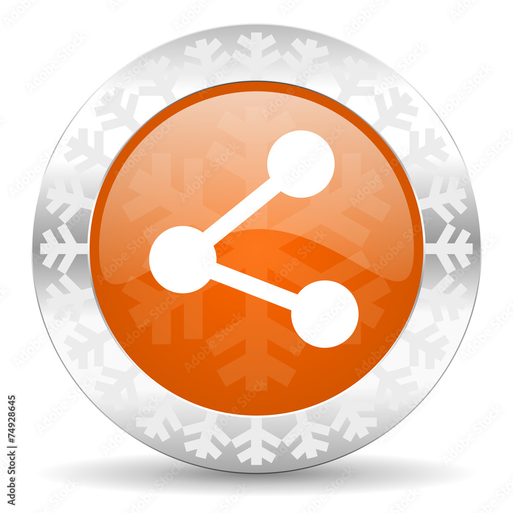 share orange icon, christmas button share orange icon, christmas button