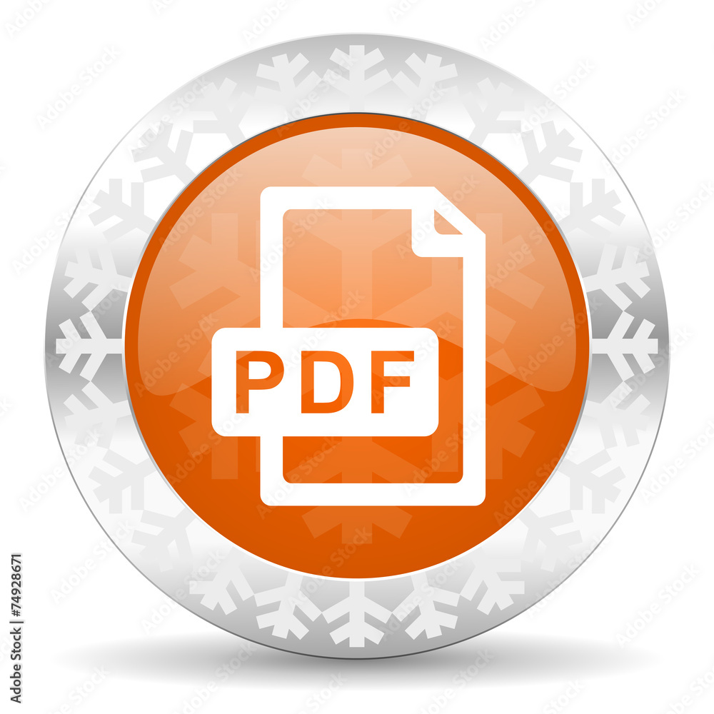 pdf file orange icon, christmas button pdf file orange icon, christmas button