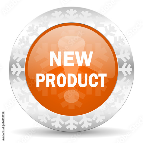 new product orange icon  christmas button