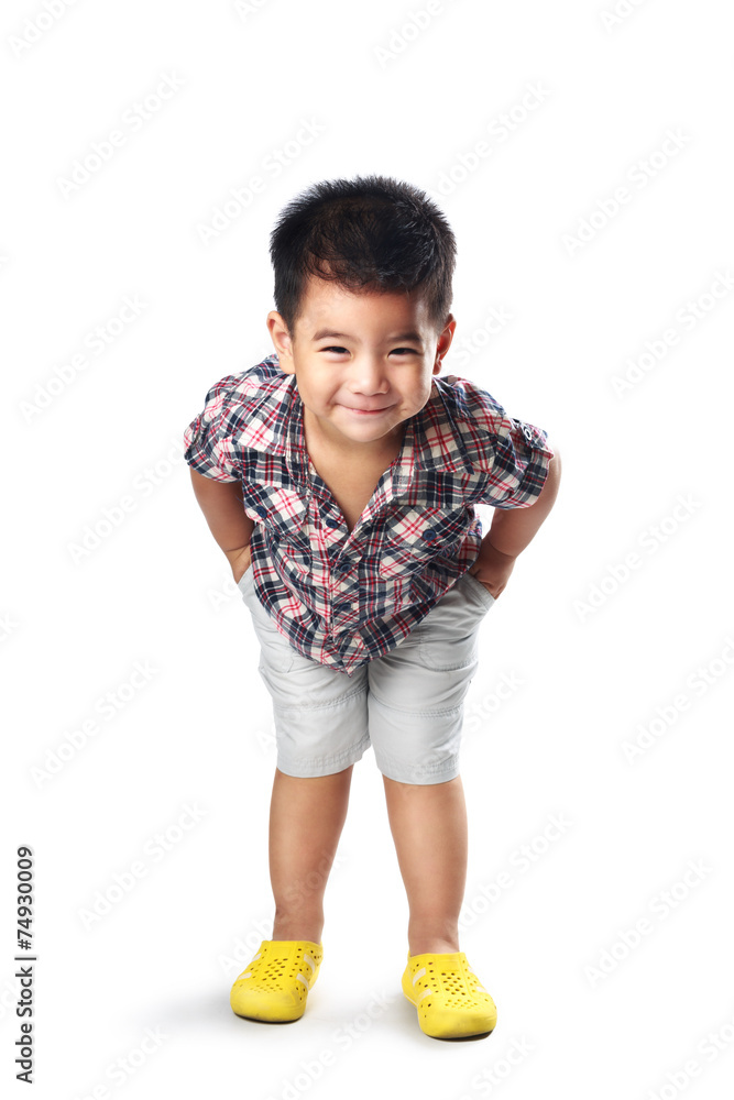 Adorable little asian boy