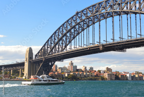 View of Harbor bridge and city , Sydney