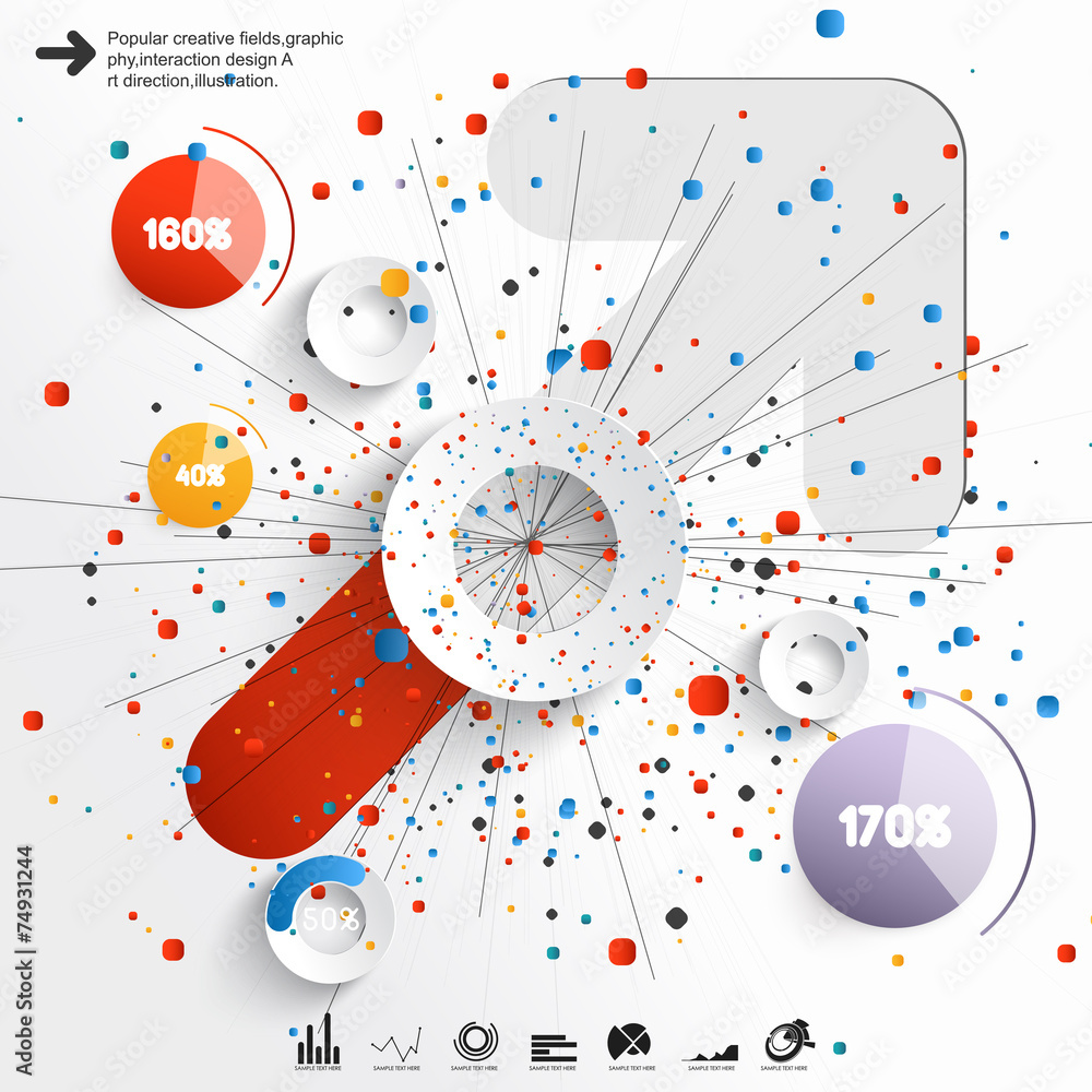 Obraz premium Abstract 3D Paper Infographics