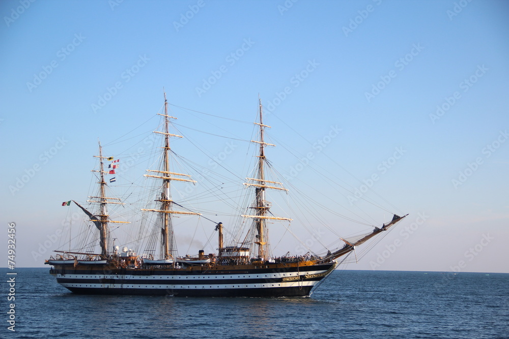 beautiful Italian sailing ship on the high seas beautiful Italian sailing ship on the high seas