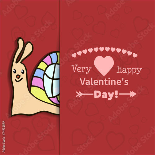 Illustration drawn by animal snail declaration of love