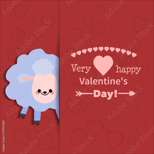 Illustration drawn by animal lamb declaration of love