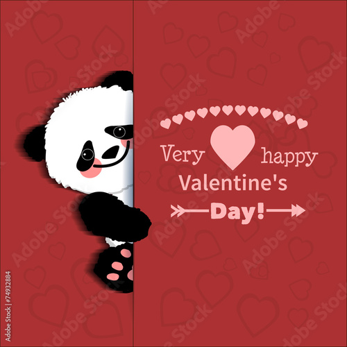 Illustration drawn by animal panda declaration of love