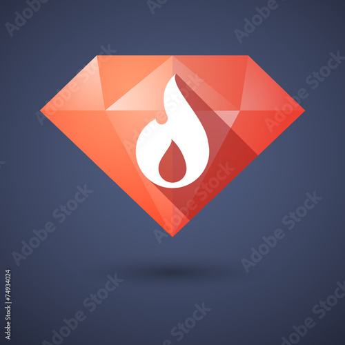 Diamond icon with a flame