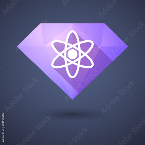 Diamond icon with an atom