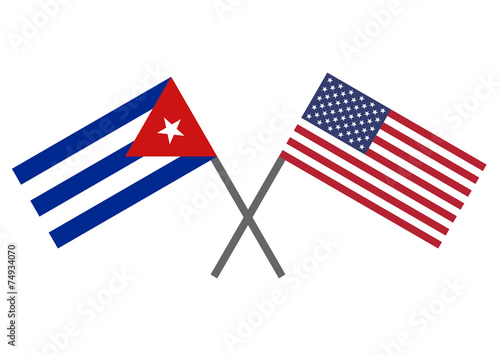 Flag of Cuba and USA