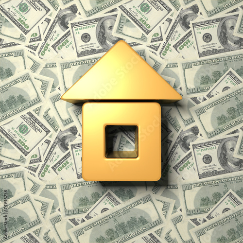 Golden house in American dollars