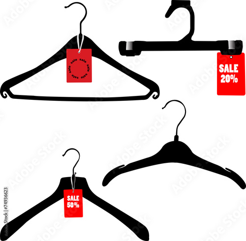 hangers with sale card - vector