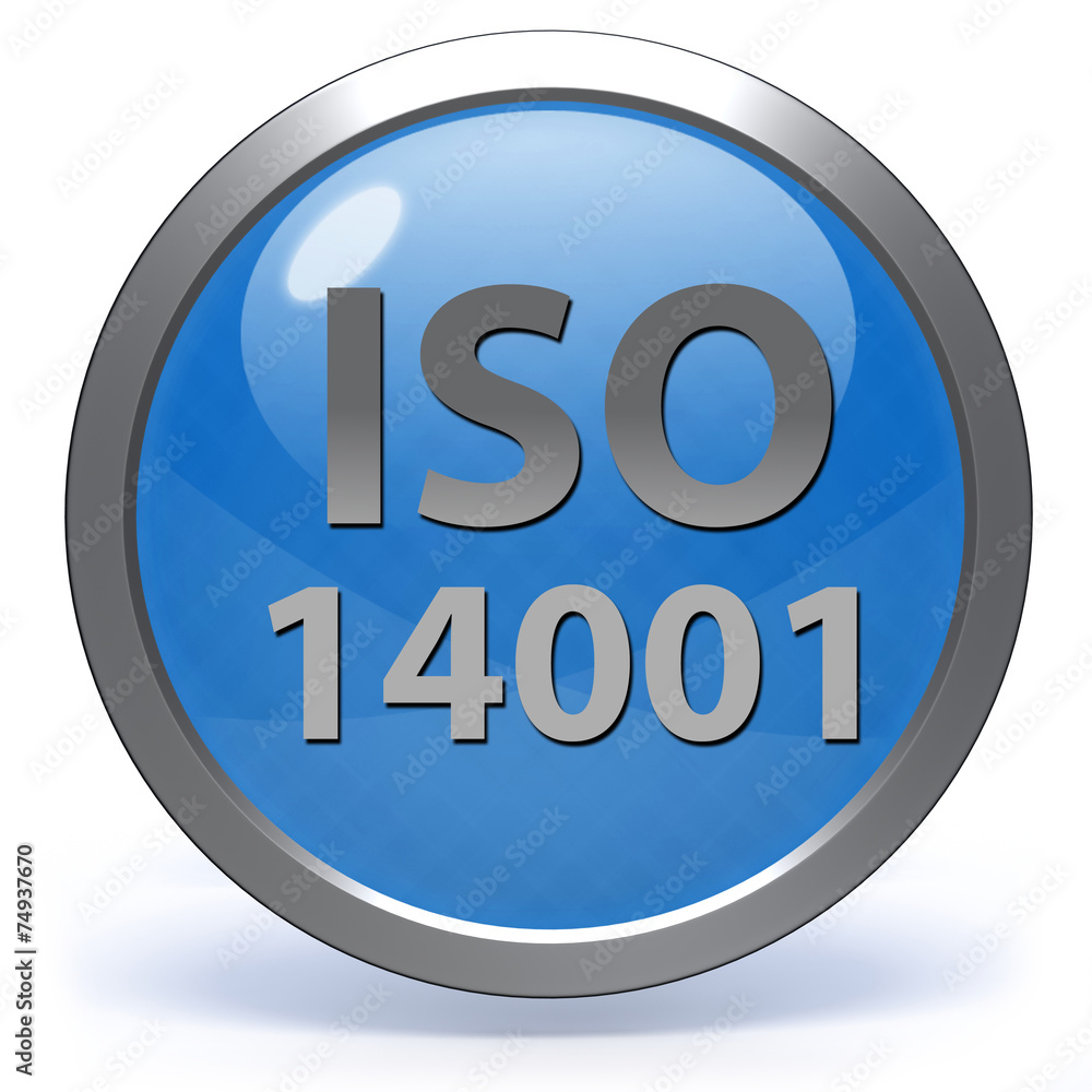 Iso 14001 circular icon on white background Iso 14001 circular icon on white background