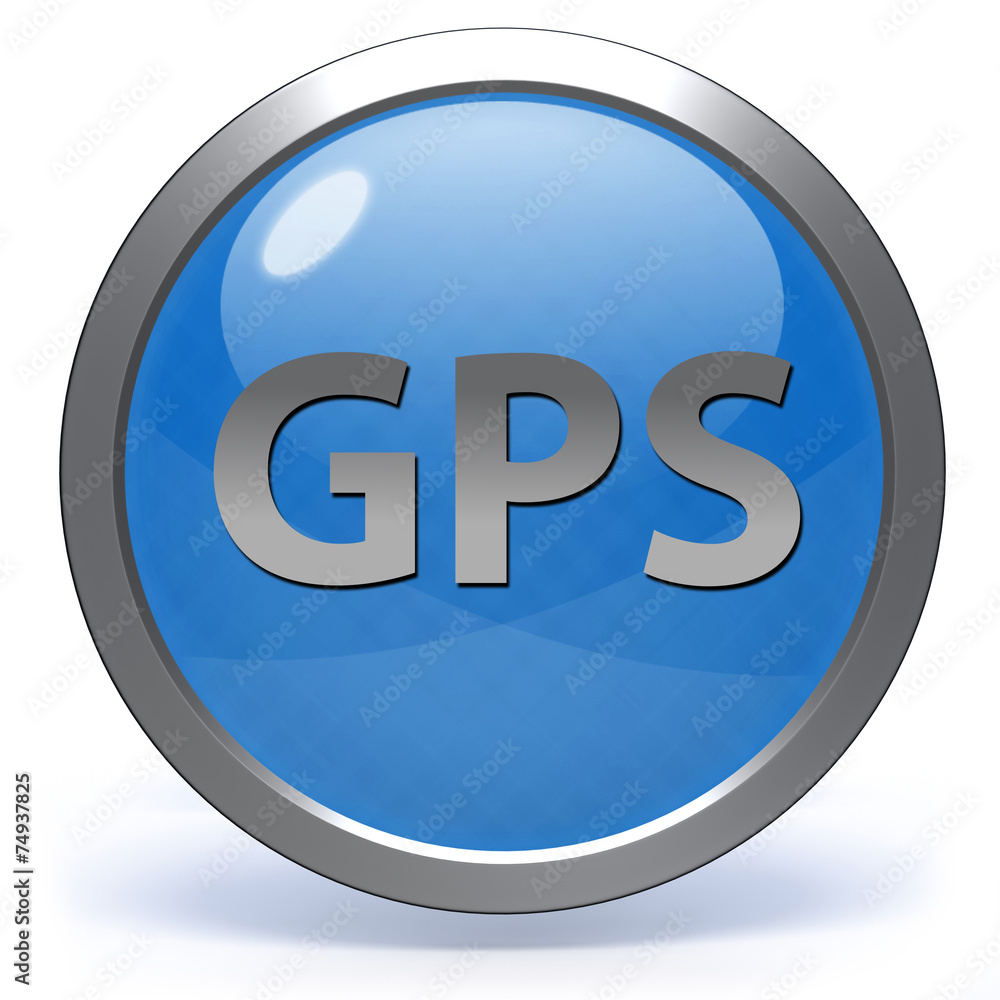 Gps circular icon on white background Gps circular icon on white background