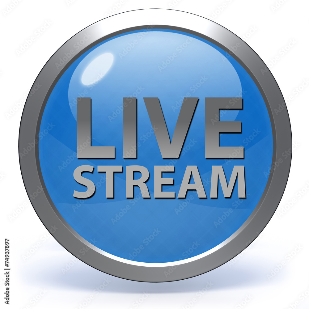Live stream circular icon on white background Live stream circular icon on white background