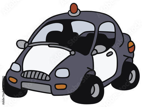 Hand drawing of a funny police car