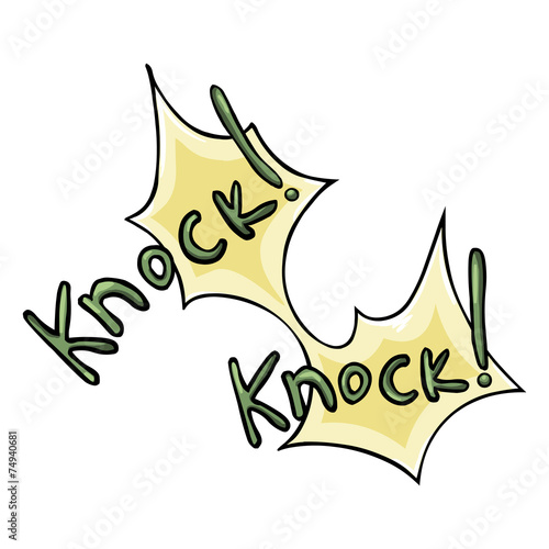 Vector Cartoon Comics Phrase - Knock Knock.