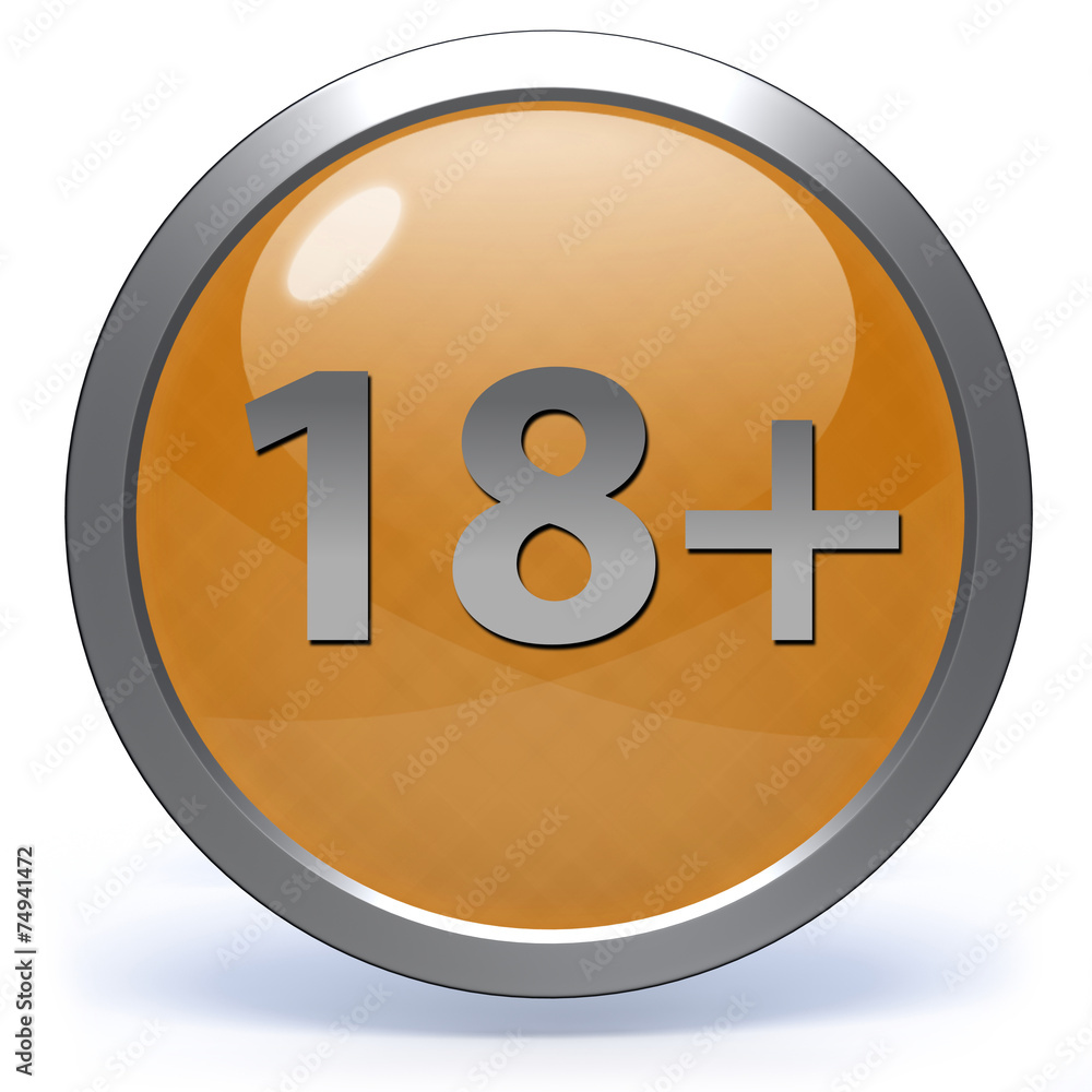 18+ circular icon on white background 18+ circular icon on white background