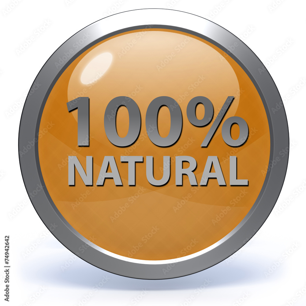 100% natural circular icon on white background 100% natural circular icon on white background