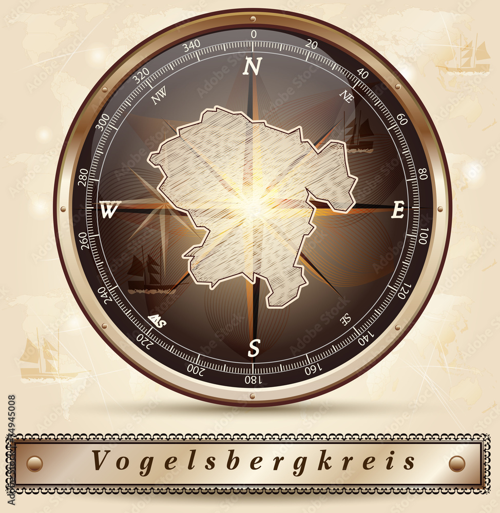 Karte vom Vogelsbergkreis Adobe Stock