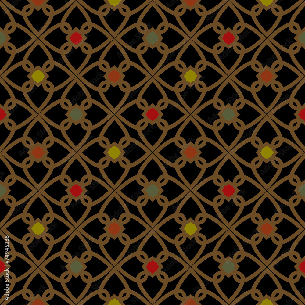 Seamless geometric pattern with hearts illustration ornamental p Seamless geometric pattern with hearts illustration ornamental p