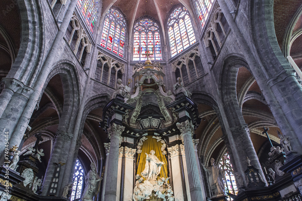 Interiors of Saint Bavon cathedral, Ghent, Belgium