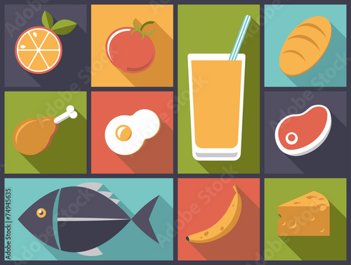Everyday Food icons vector illustration