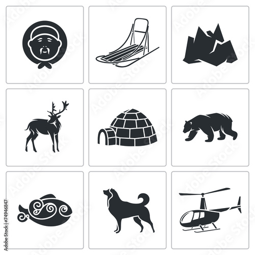 Chukchi and the Far North Vector Icons Set