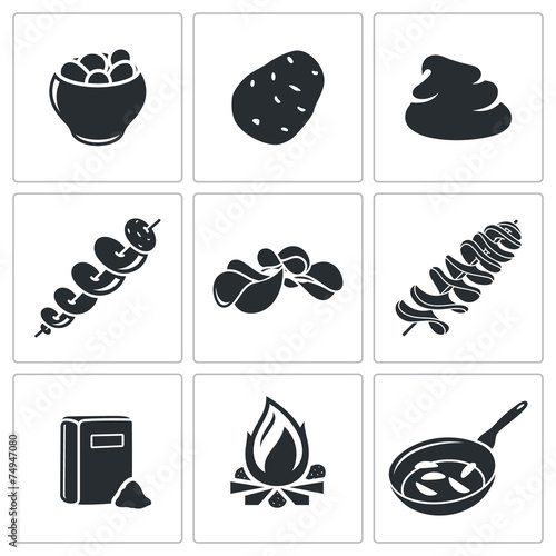 Potato Vector Icons Set