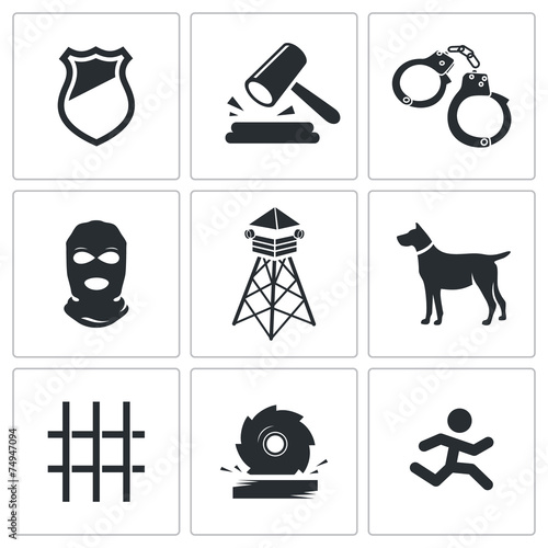 Prison Vector Icons Set