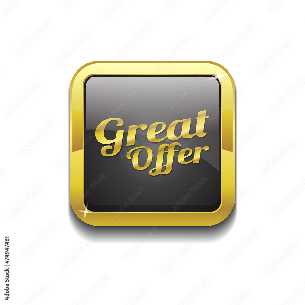 Great Offer Gold Vector Icon Button Great Offer Gold Vector Icon Button